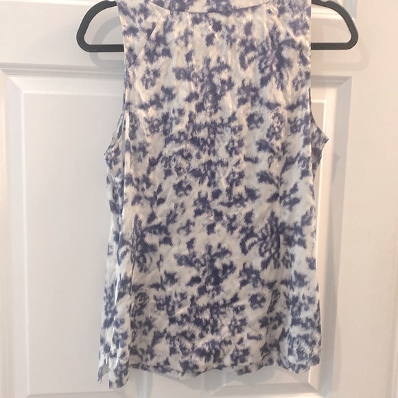 Halogen Silk White & Purple Silk Tanktop Blouse - Picture 4 of 11